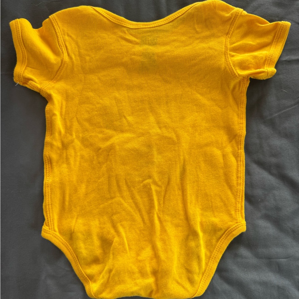 Little Cheese Curd Green Bay Wisconsin Yellow Bodysuit - Picture 3 of 3